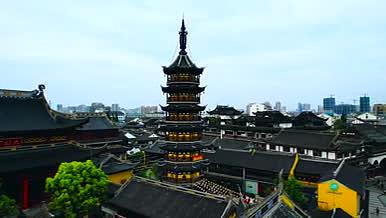 4K航拍无锡地标4A景区南禅寺寺庙妙光塔视频的预览图